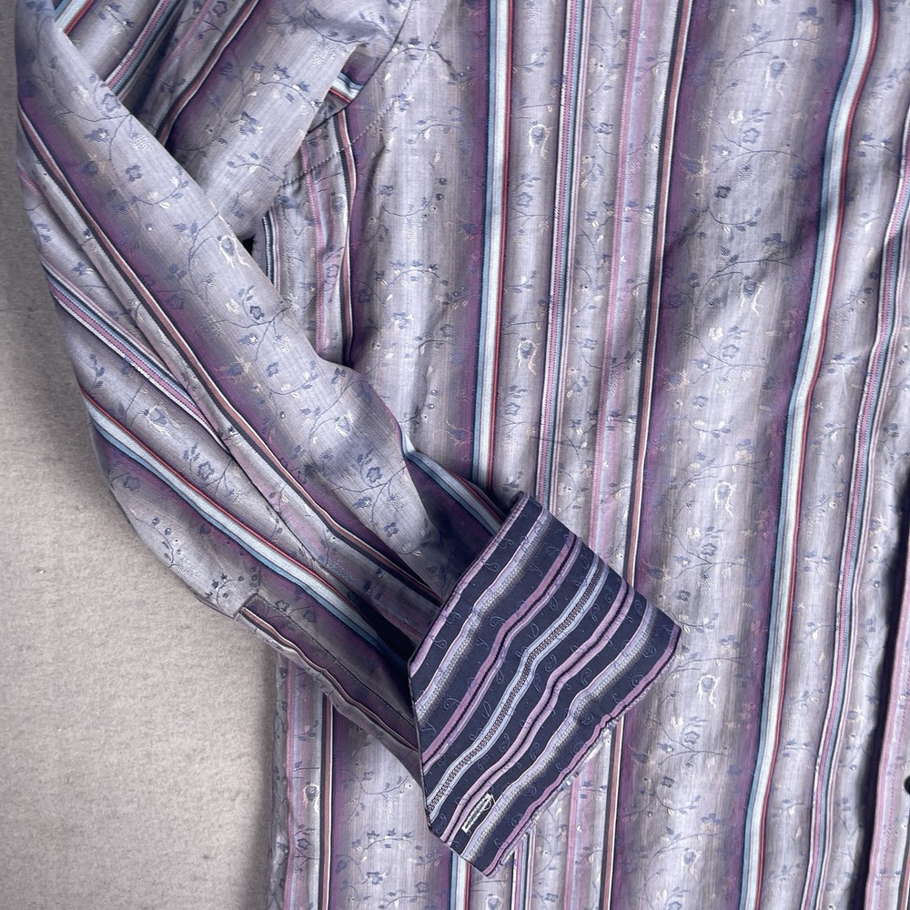 Robert Graham Casual Button Front Oxford Shirt Men Small Long Sleeve‎ Striped - Picture 4 of 11
